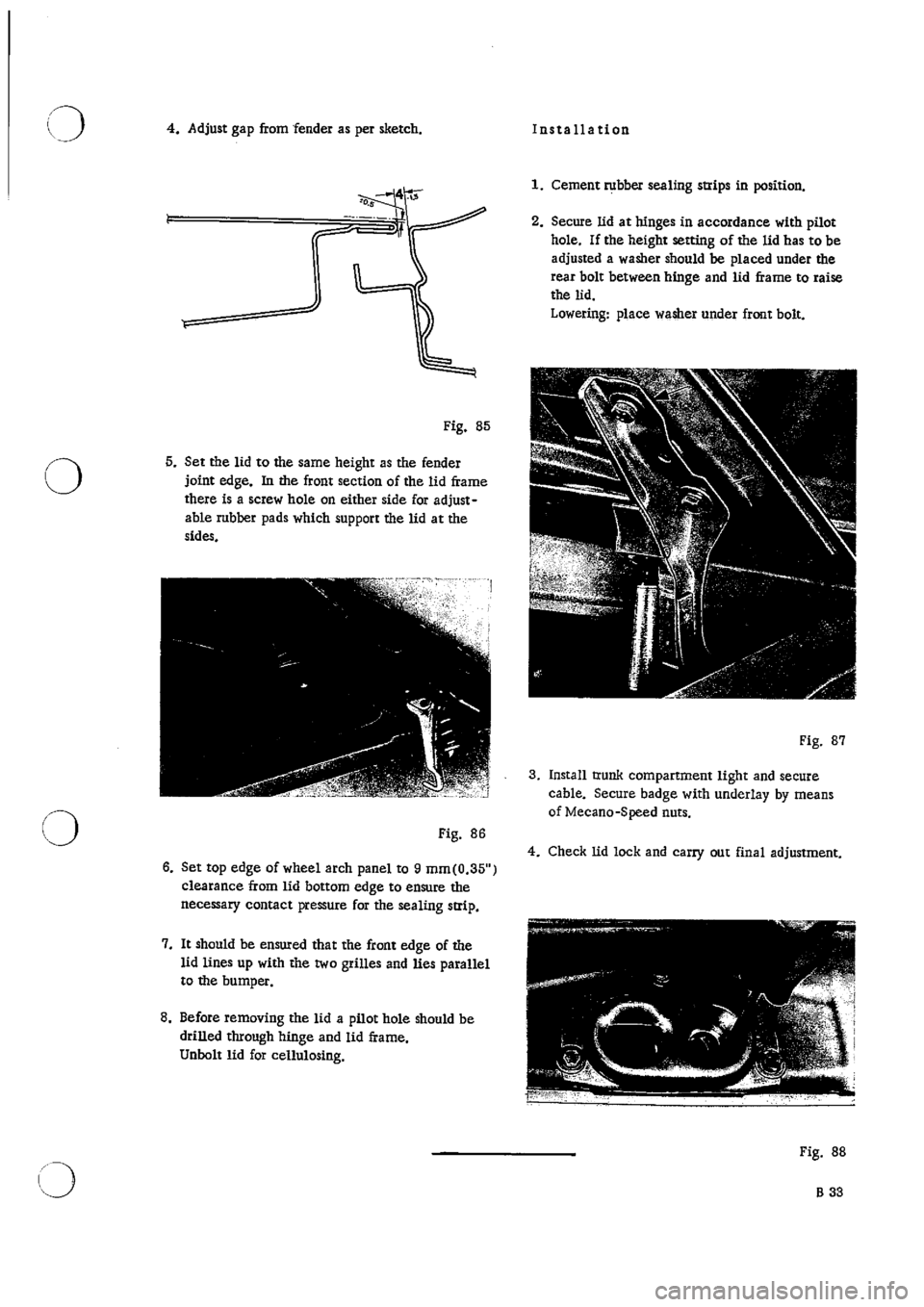 PORSCHE 911 1966 1.G Body Parts 2 Workshop Manual 