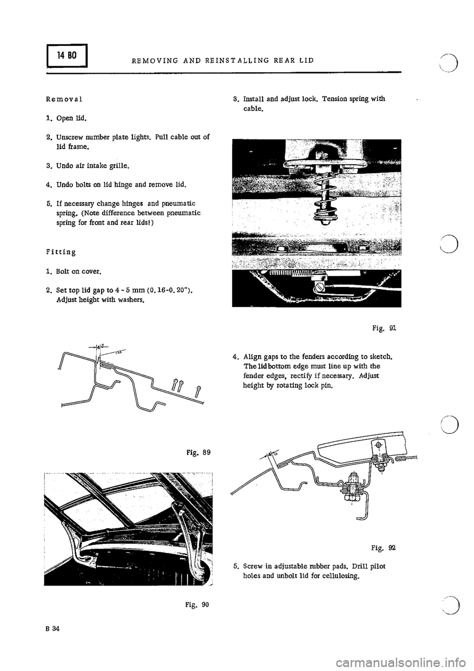 PORSCHE 911 1966 1.G Body Parts 2 Workshop Manual 