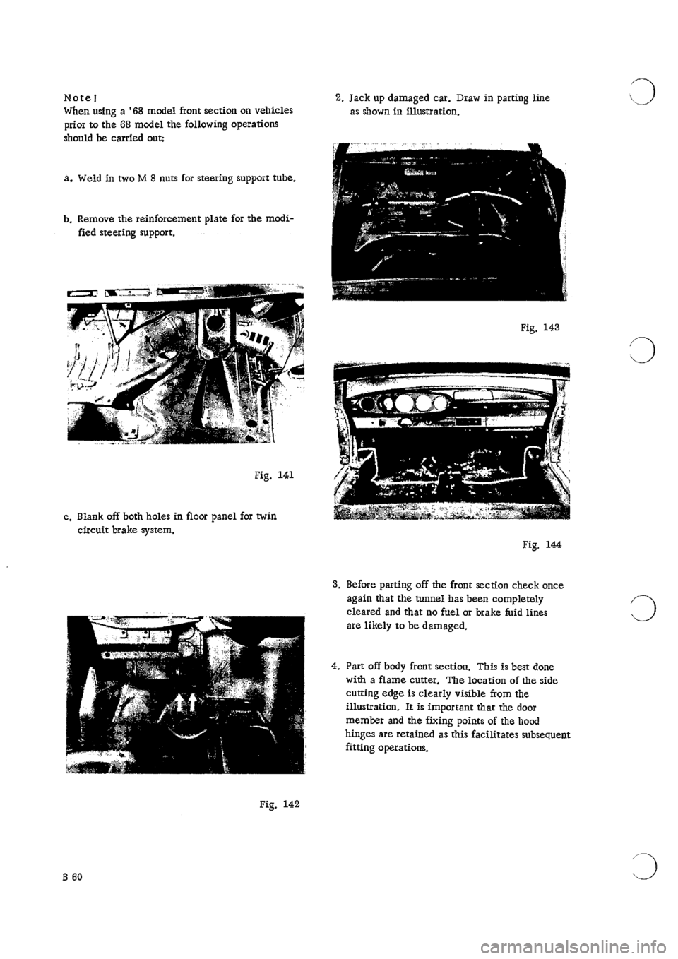 PORSCHE 911 1966 1.G Body Parts 2 Workshop Manual 