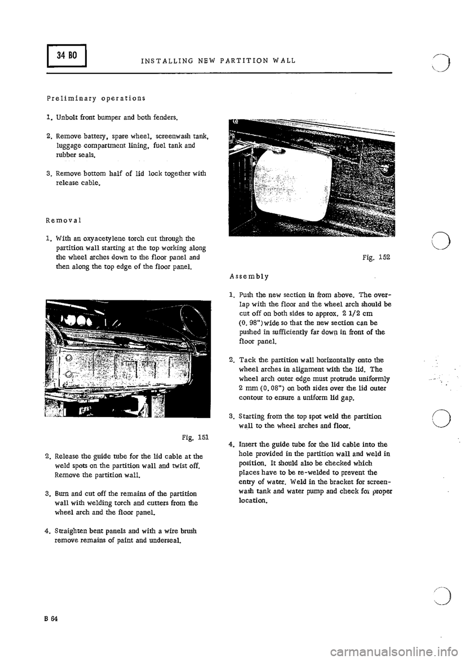 PORSCHE 911 1966 1.G Body Parts 2 Workshop Manual 