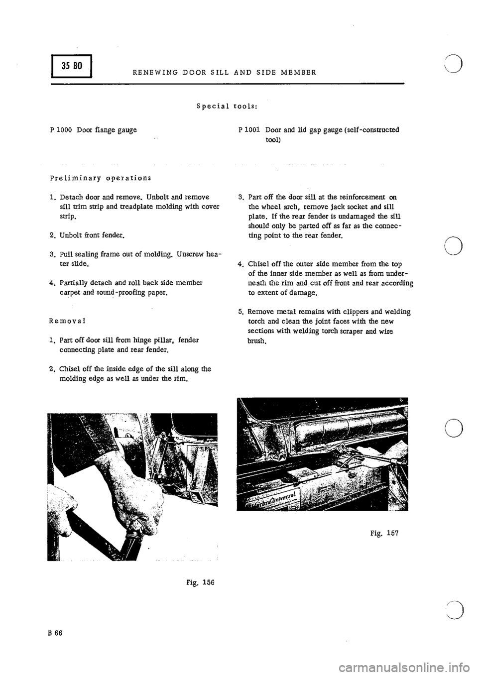 PORSCHE 911 1966 1.G Body Parts 2 Workshop Manual 