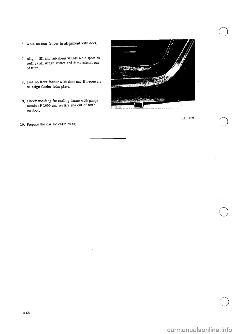 PORSCHE 911 1966 1.G Body Parts 2 Workshop Manual 