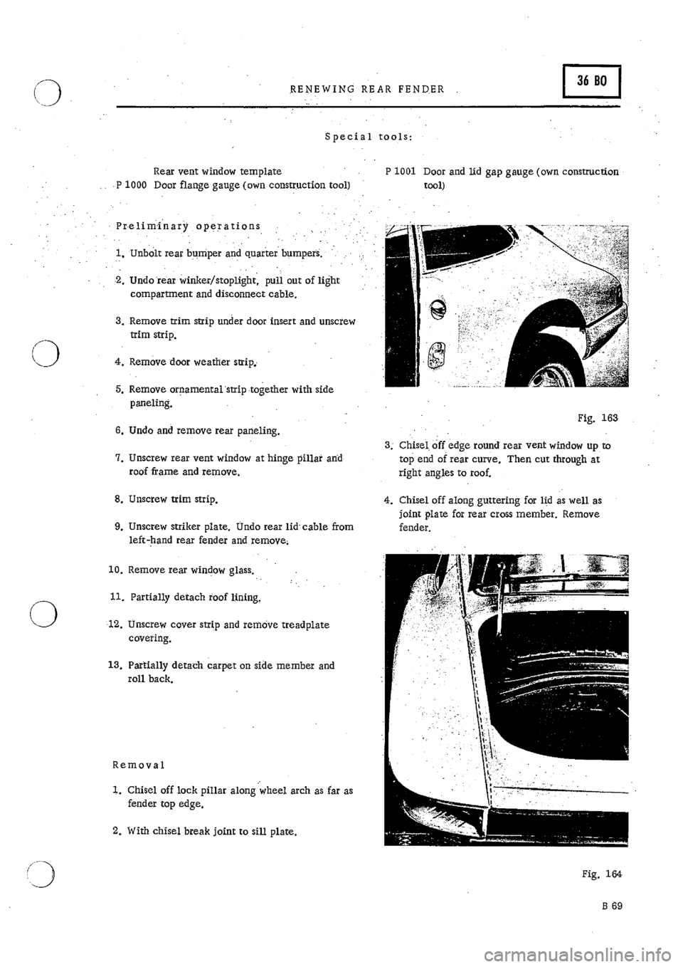 PORSCHE 911 1966 1.G Body Parts 2 Workshop Manual 
