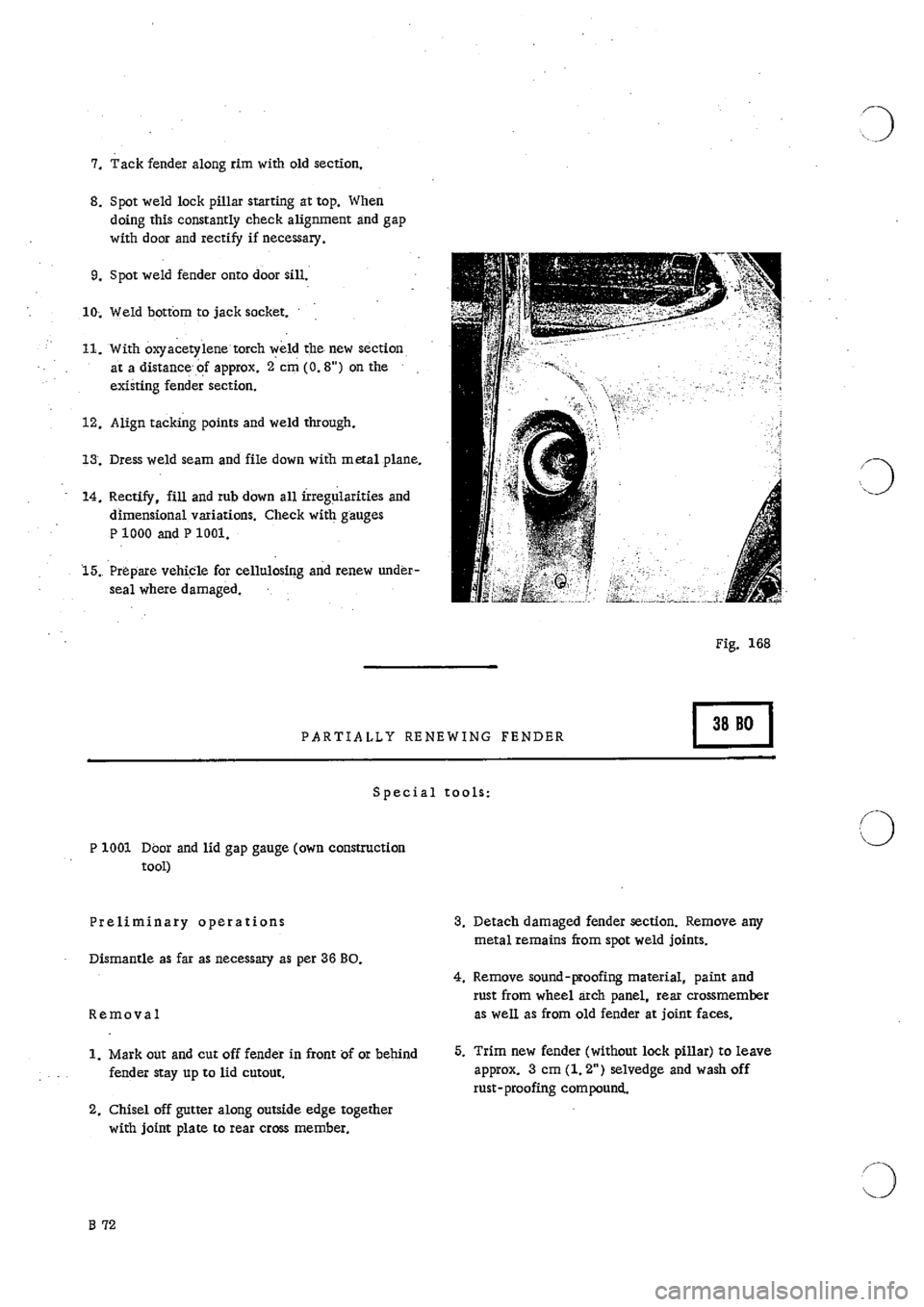 PORSCHE 911 1966 1.G Body Parts 2 Workshop Manual 