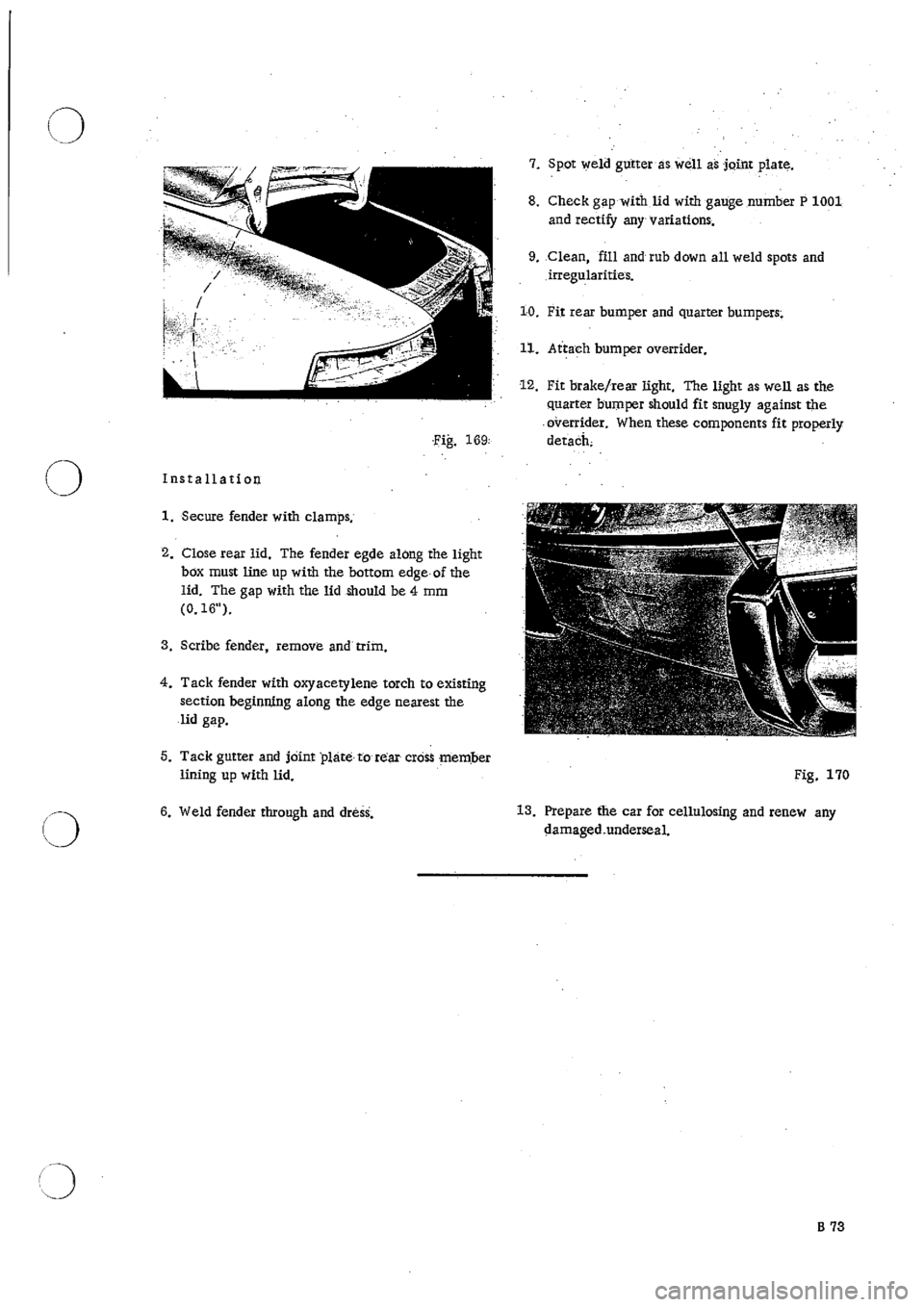 PORSCHE 911 1966 1.G Body Parts 2 Workshop Manual 