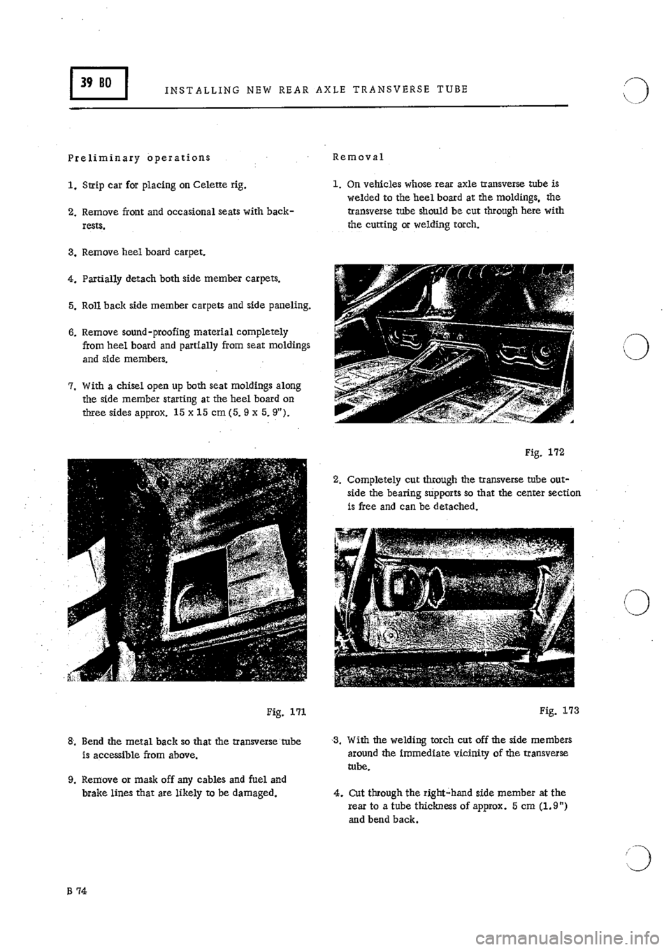 PORSCHE 911 1966 1.G Body Parts 2 Workshop Manual 