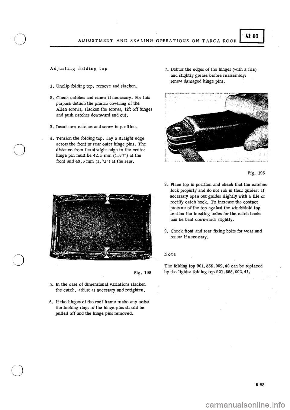 PORSCHE 911 1966 1.G Body Parts 2 Workshop Manual 