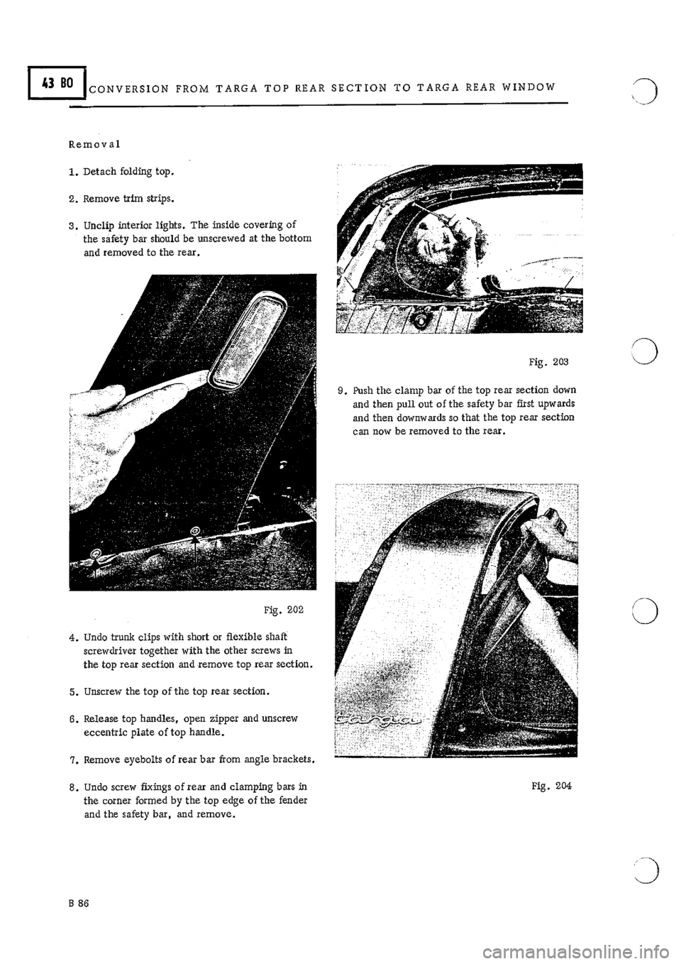PORSCHE 911 1966 1.G Body Parts 2 Workshop Manual 