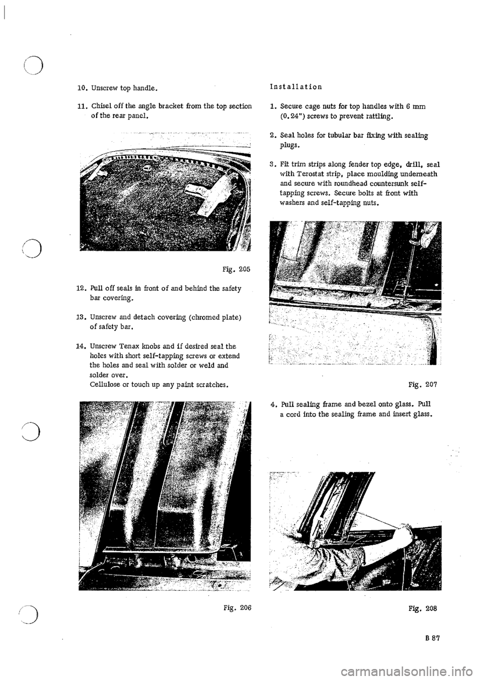 PORSCHE 911 1966 1.G Body Parts 2 Workshop Manual 