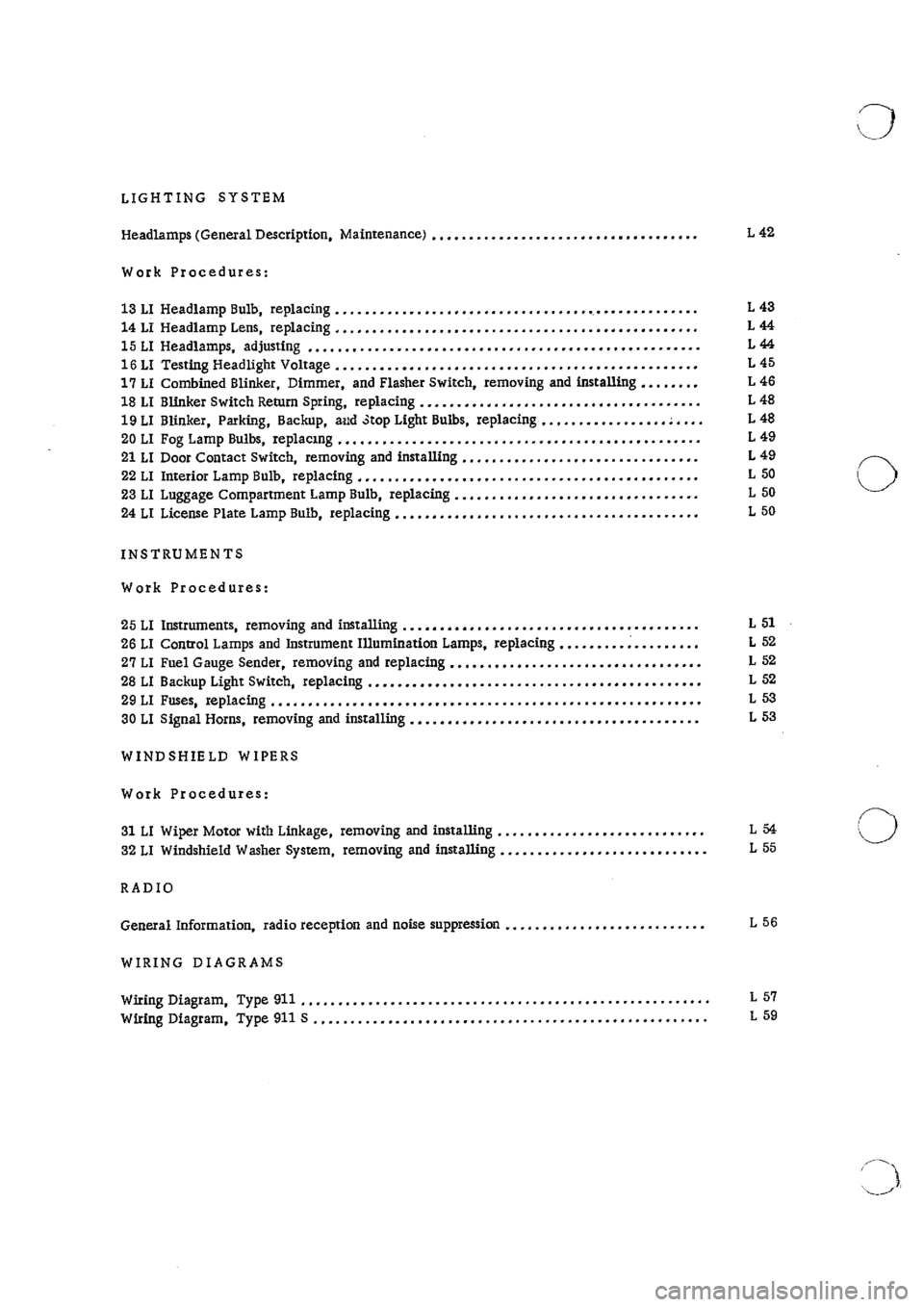 PORSCHE 911 1968 1.G Electrical Workshop Manual 