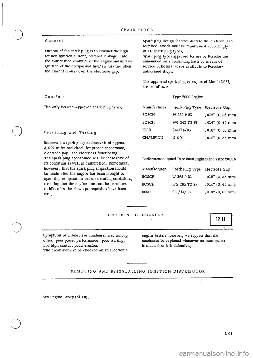 PORSCHE 911 1968 1.G Electrical Workshop Manual 