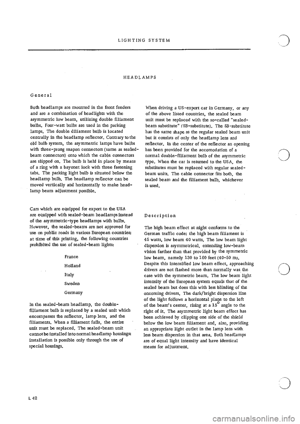 PORSCHE 911 1968 1.G Electrical Workshop Manual 