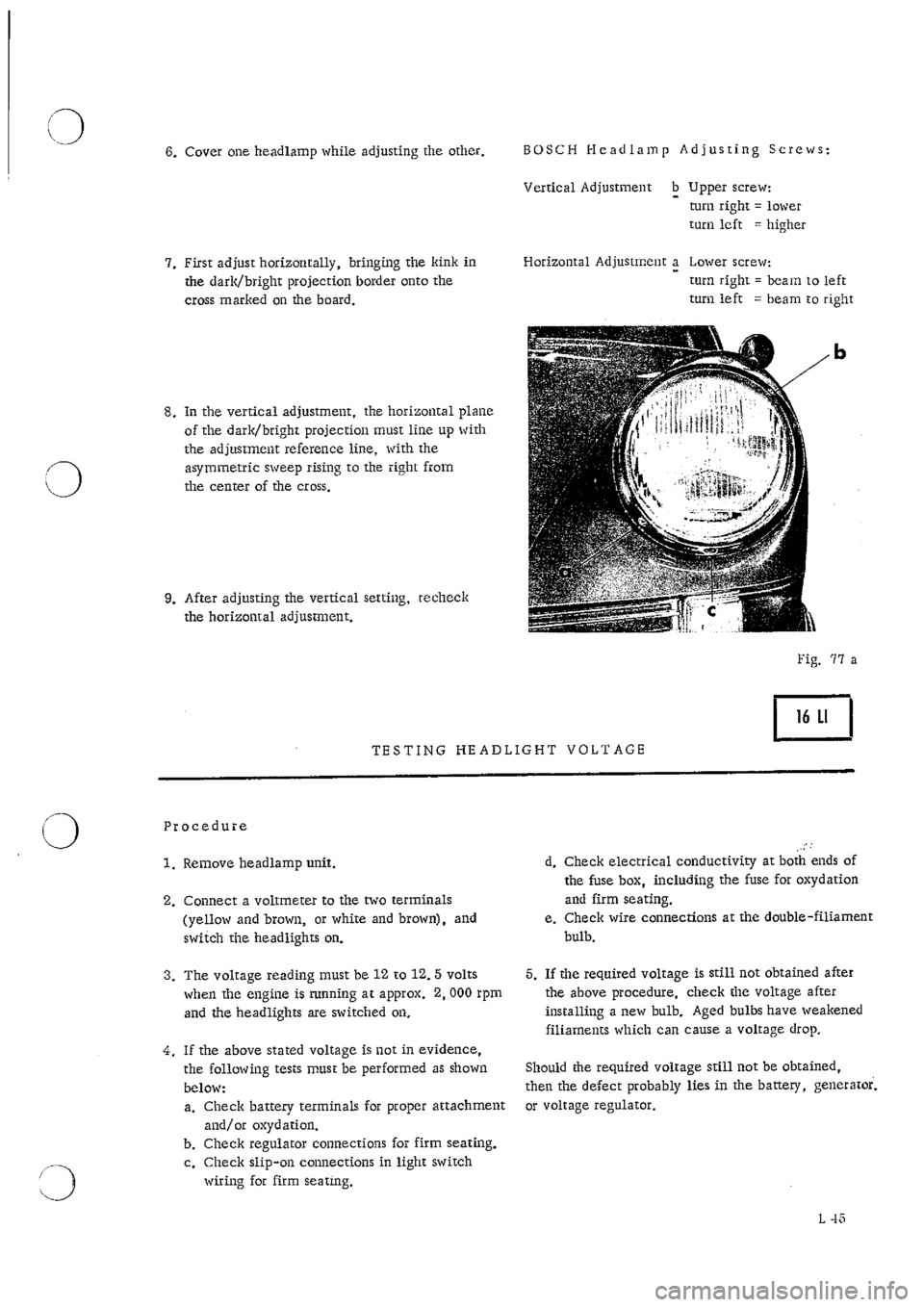 PORSCHE 911 1968 1.G Electrical Workshop Manual 