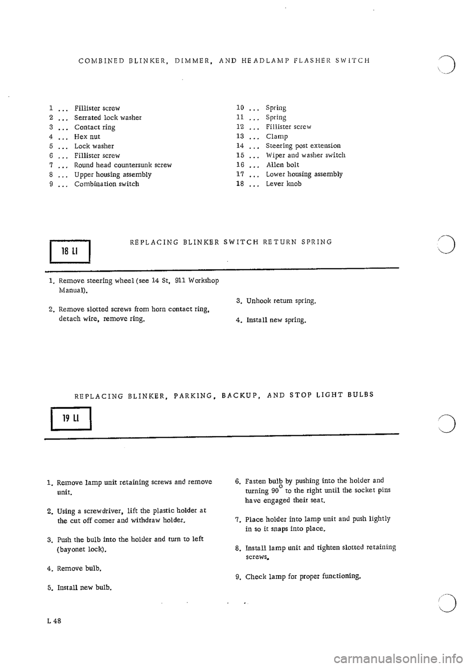 PORSCHE 911 1968 1.G Electrical Workshop Manual 