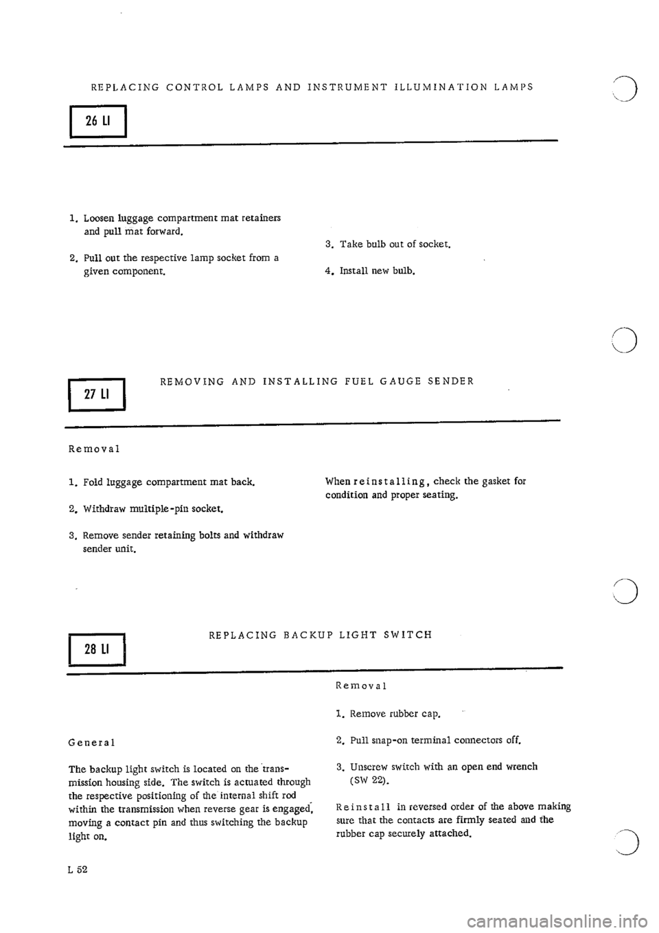 PORSCHE 911 1968 1.G Electrical Workshop Manual 
