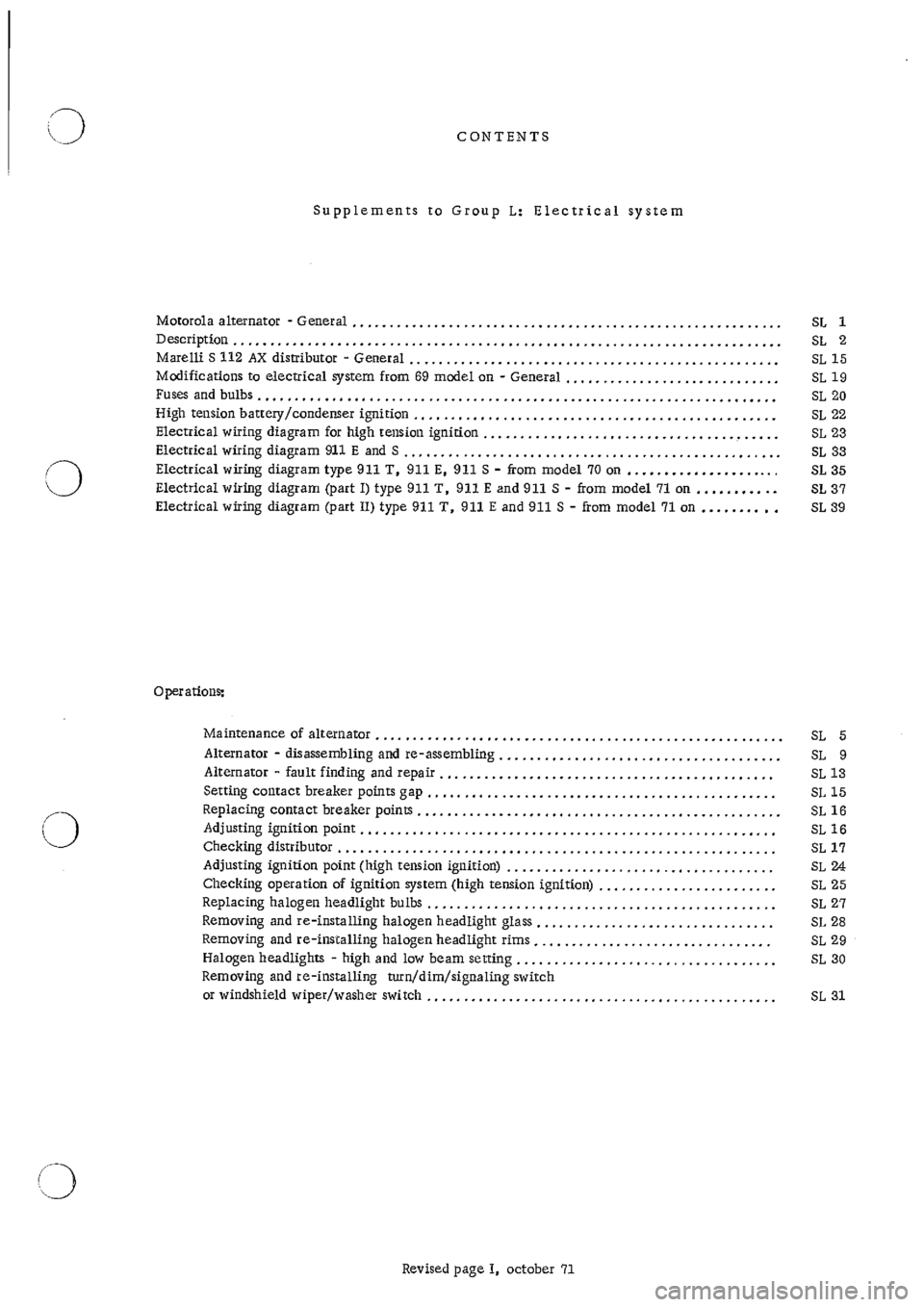 PORSCHE 911 1968 1.G Electrical Workshop Manual 