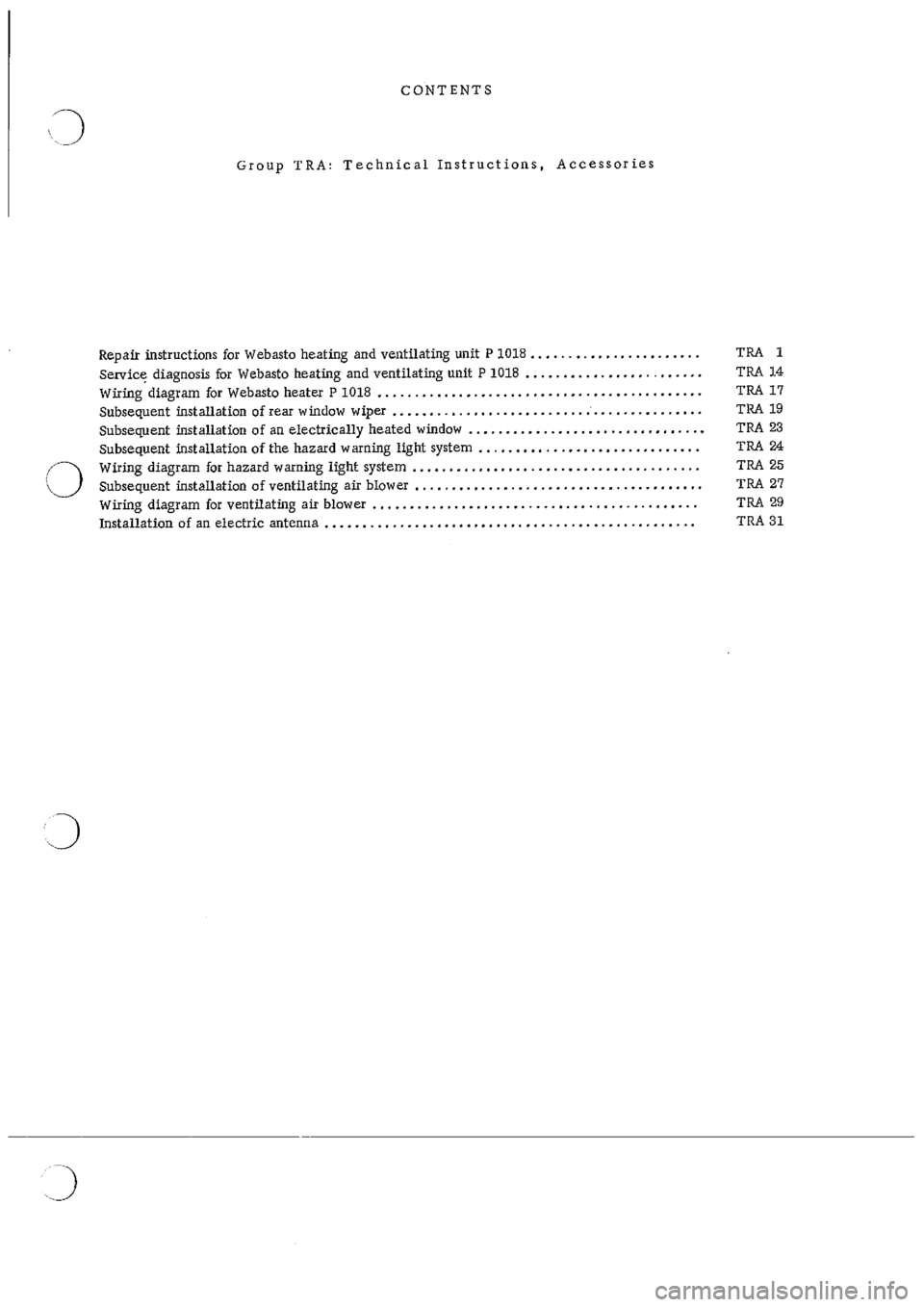 PORSCHE 911 1966 1.G Technical Instruction Workshop Manual 