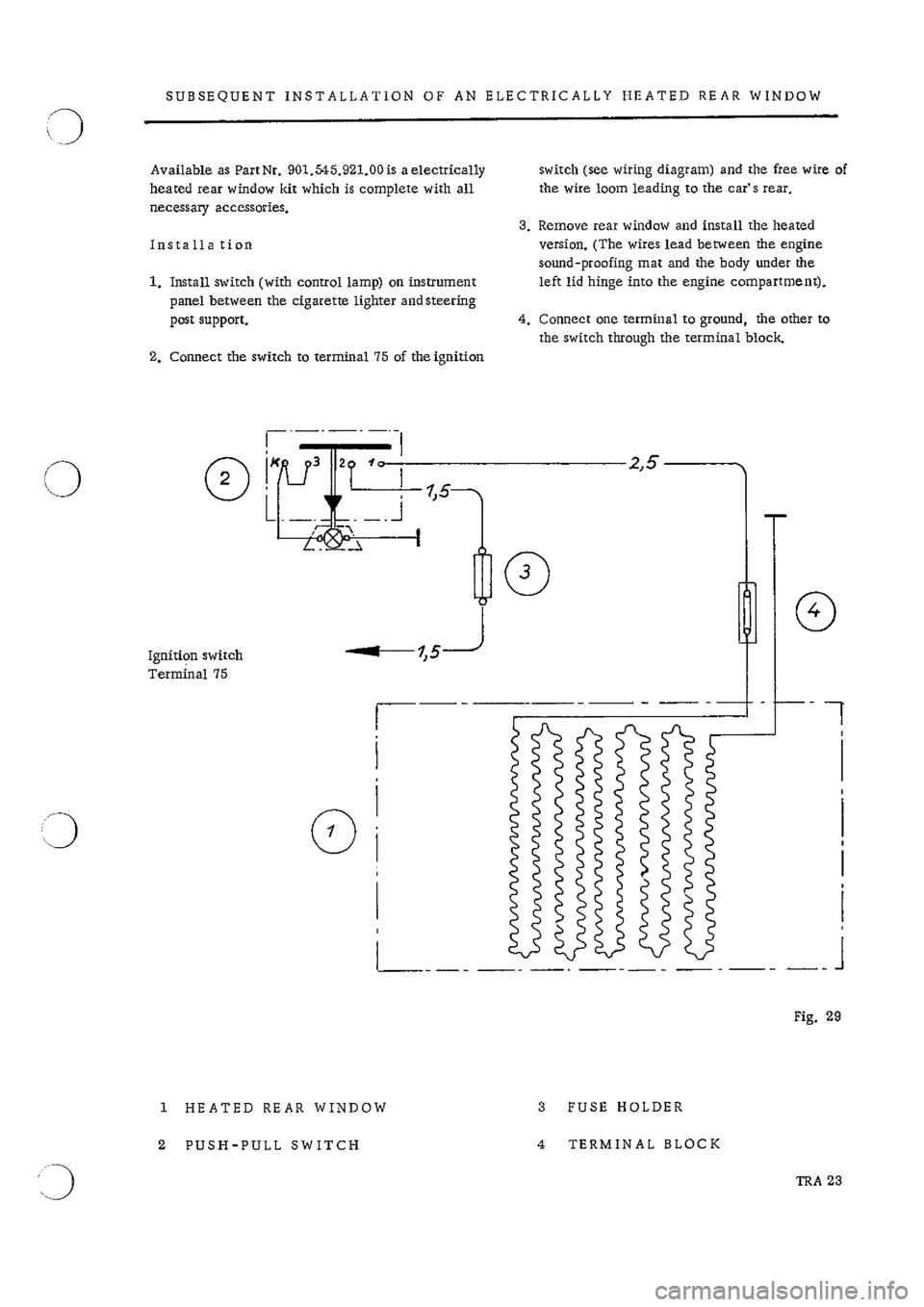 PORSCHE 911 1968 1.G Technical Instruction Workshop Manual 