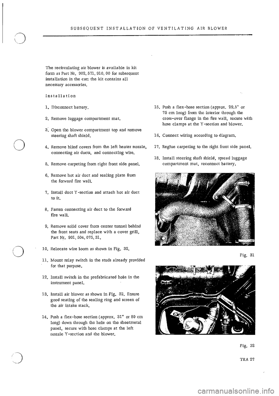 PORSCHE 911 1968 1.G Technical Instruction Workshop Manual 