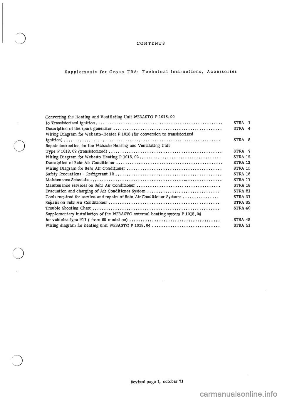PORSCHE 911 1968 1.G Technical Instruction Workshop Manual 