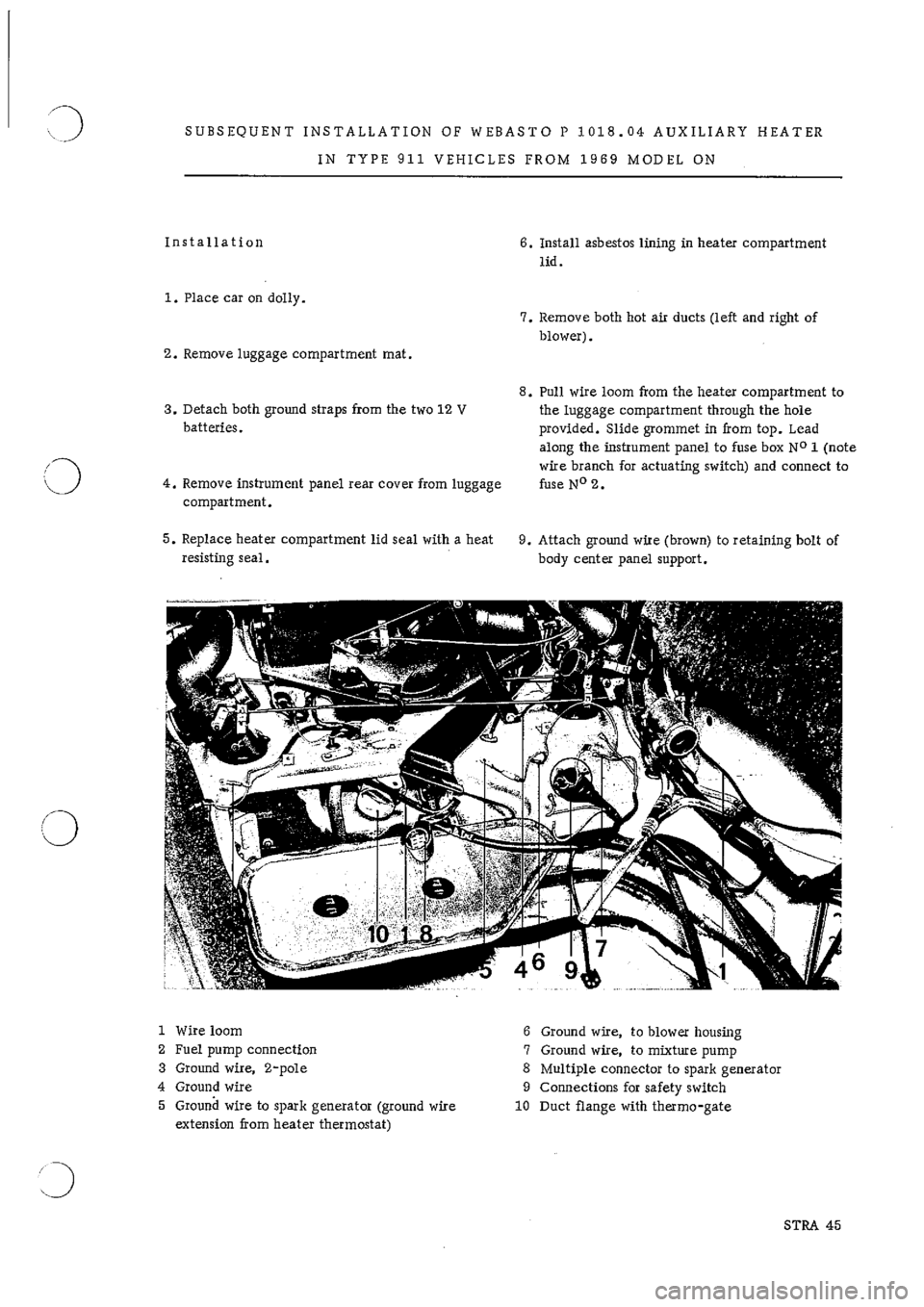 PORSCHE 911 1968 1.G Technical Instruction Workshop Manual 