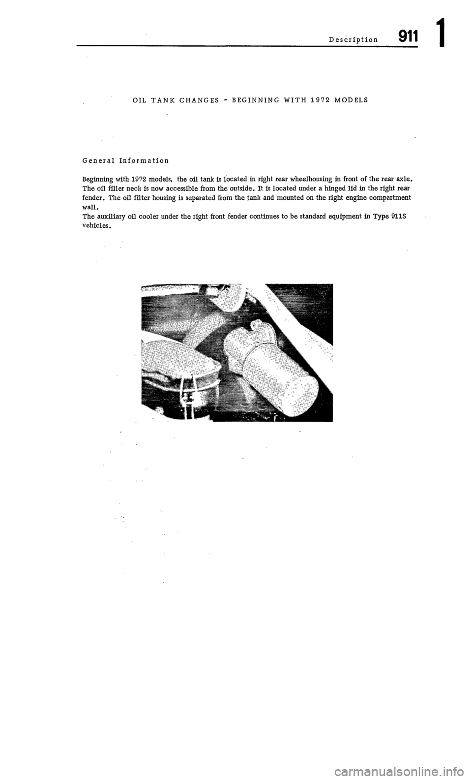 PORSCHE 911 1972 1.G Workshop Manual 1 