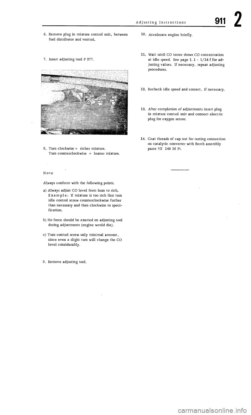 PORSCHE 911 1972 1.G Workshop Manual 2 