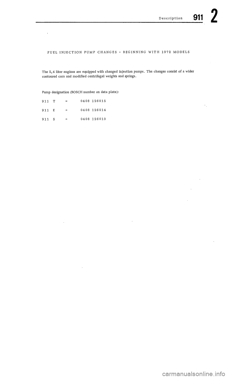 PORSCHE 911 1972 1.G Workshop Manual 2 