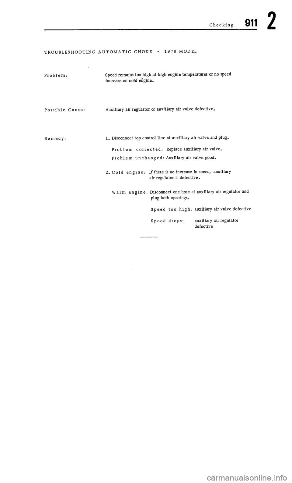 PORSCHE 911 1972 1.G Workshop Manual 2 