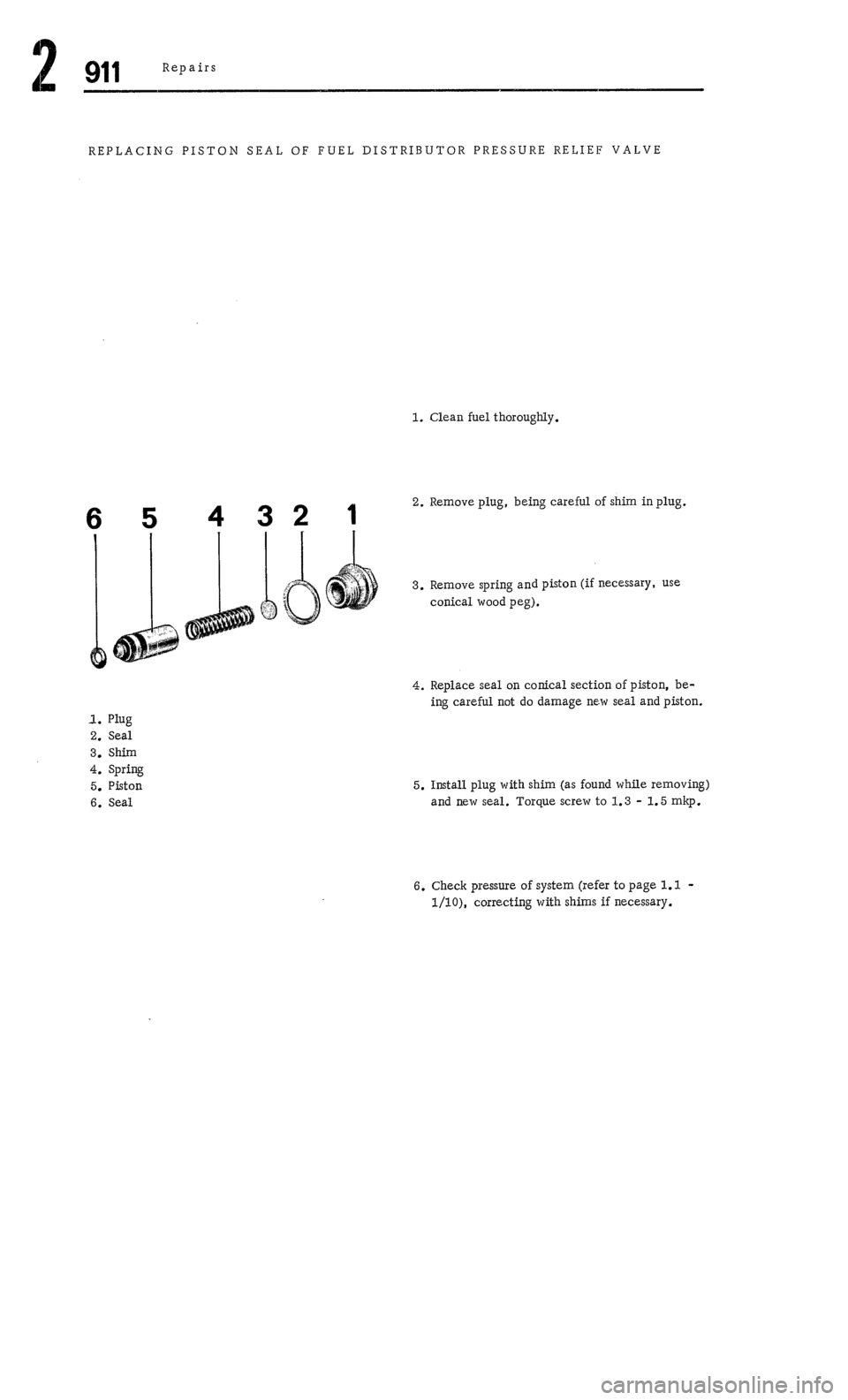 PORSCHE 911 1972 1.G Workshop Manual 2 