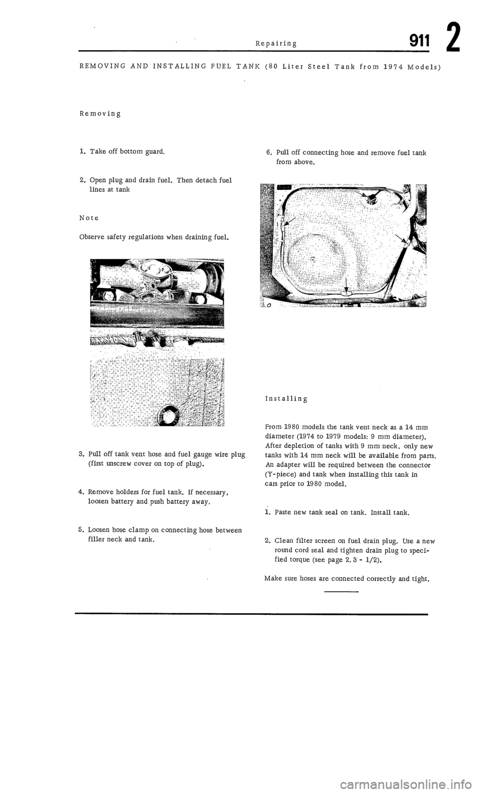 PORSCHE 911 1972 1.G Workshop Manual 2 