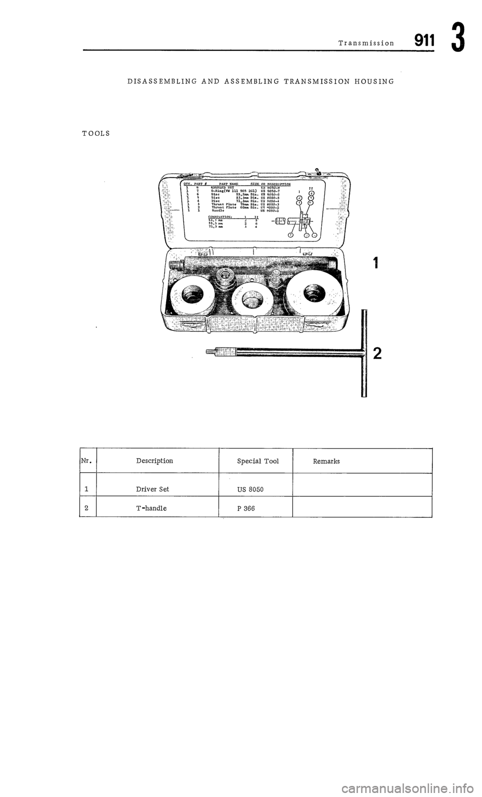 PORSCHE 911 1972 1.G Workshop Manual 3 