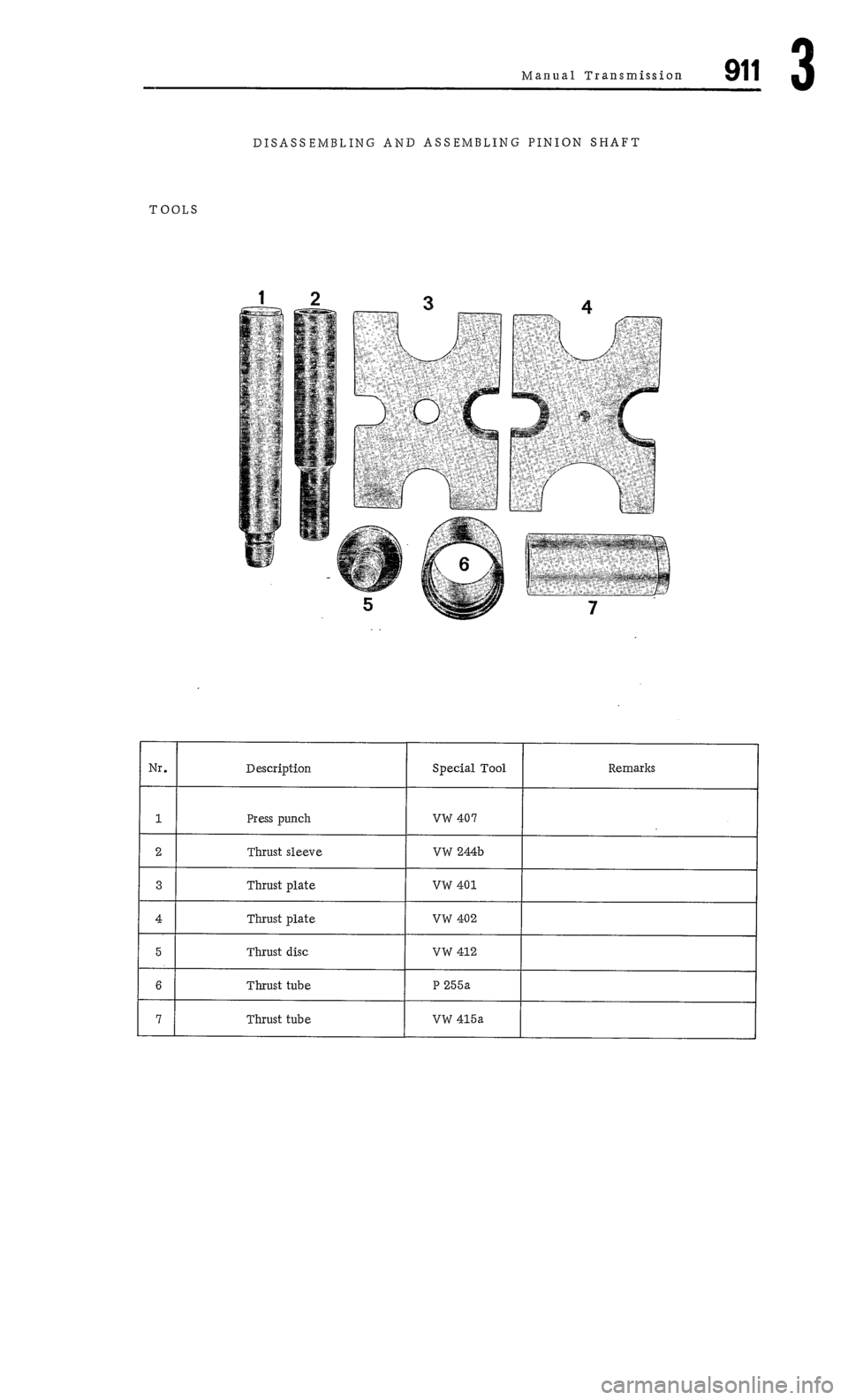 PORSCHE 911 1972 1.G Workshop Manual 3 