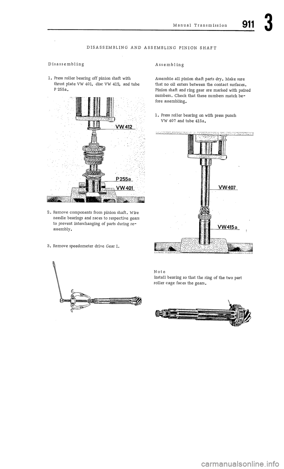 PORSCHE 911 1972 1.G Workshop Manual 3 