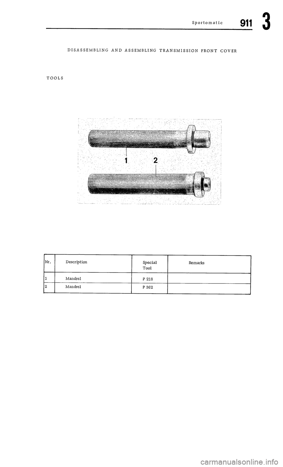PORSCHE 911 1972 1.G Workshop Manual 3 