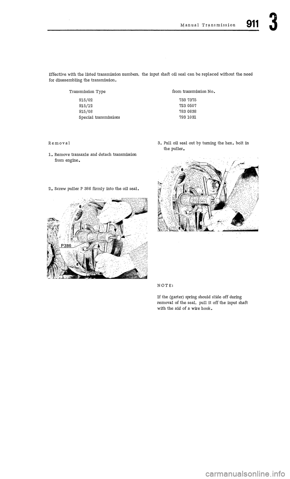 PORSCHE 911 1972 1.G Workshop Manual 3 