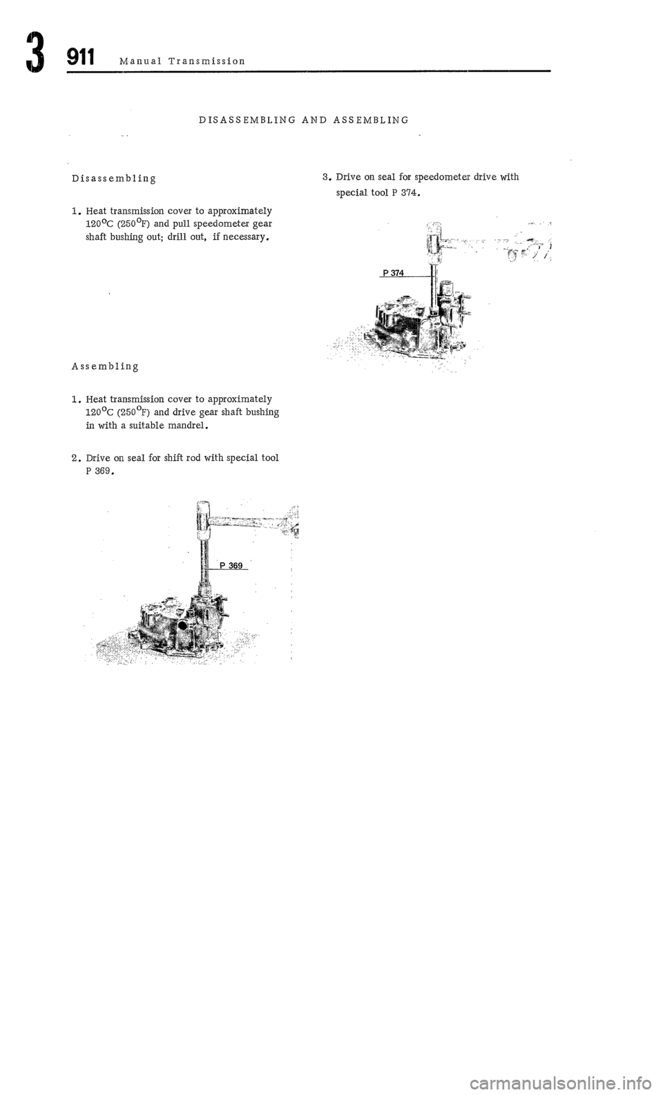 PORSCHE 911 1972 1.G Workshop Manual 3 