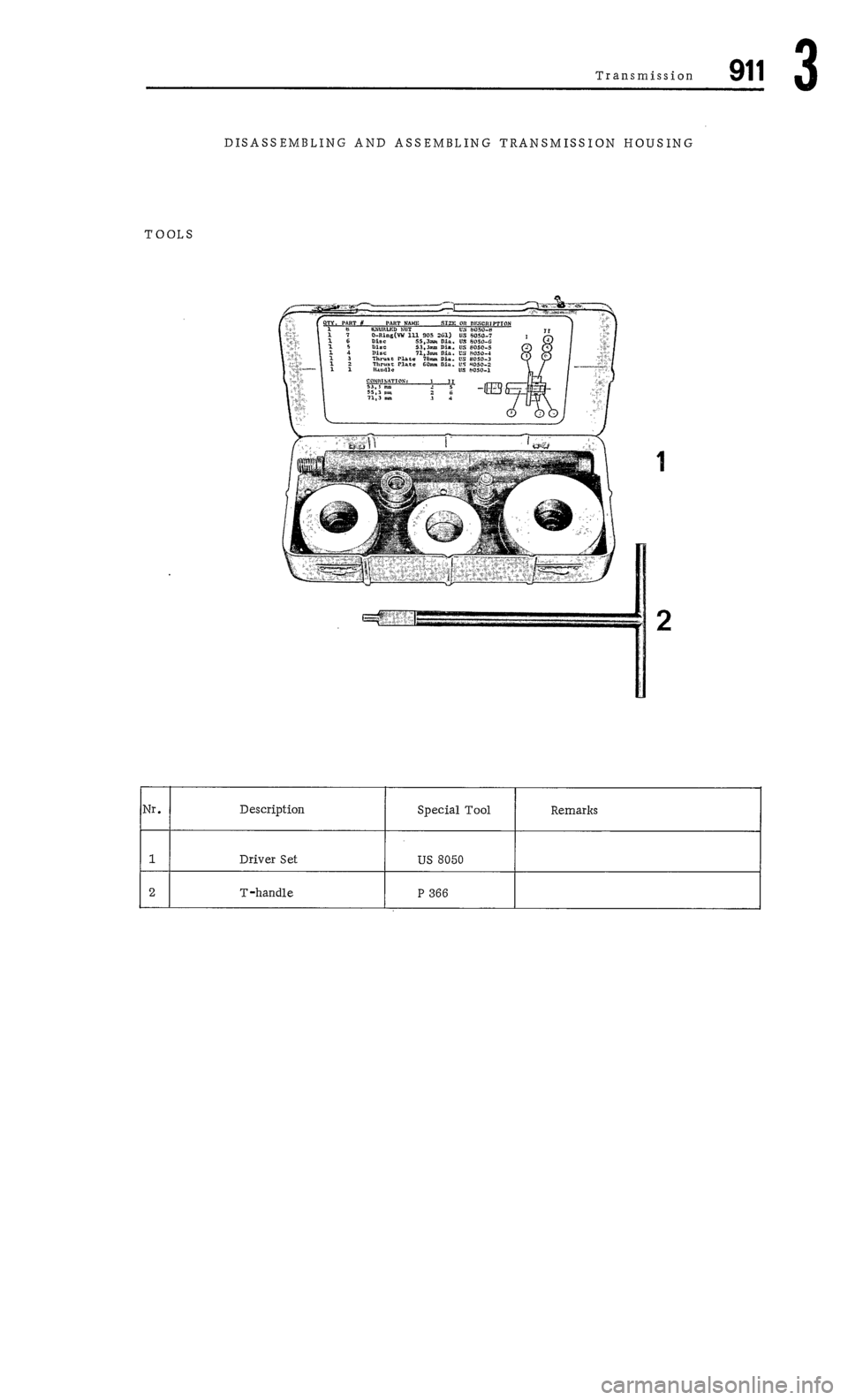PORSCHE 911 1972 1.G Workshop Manual 3 