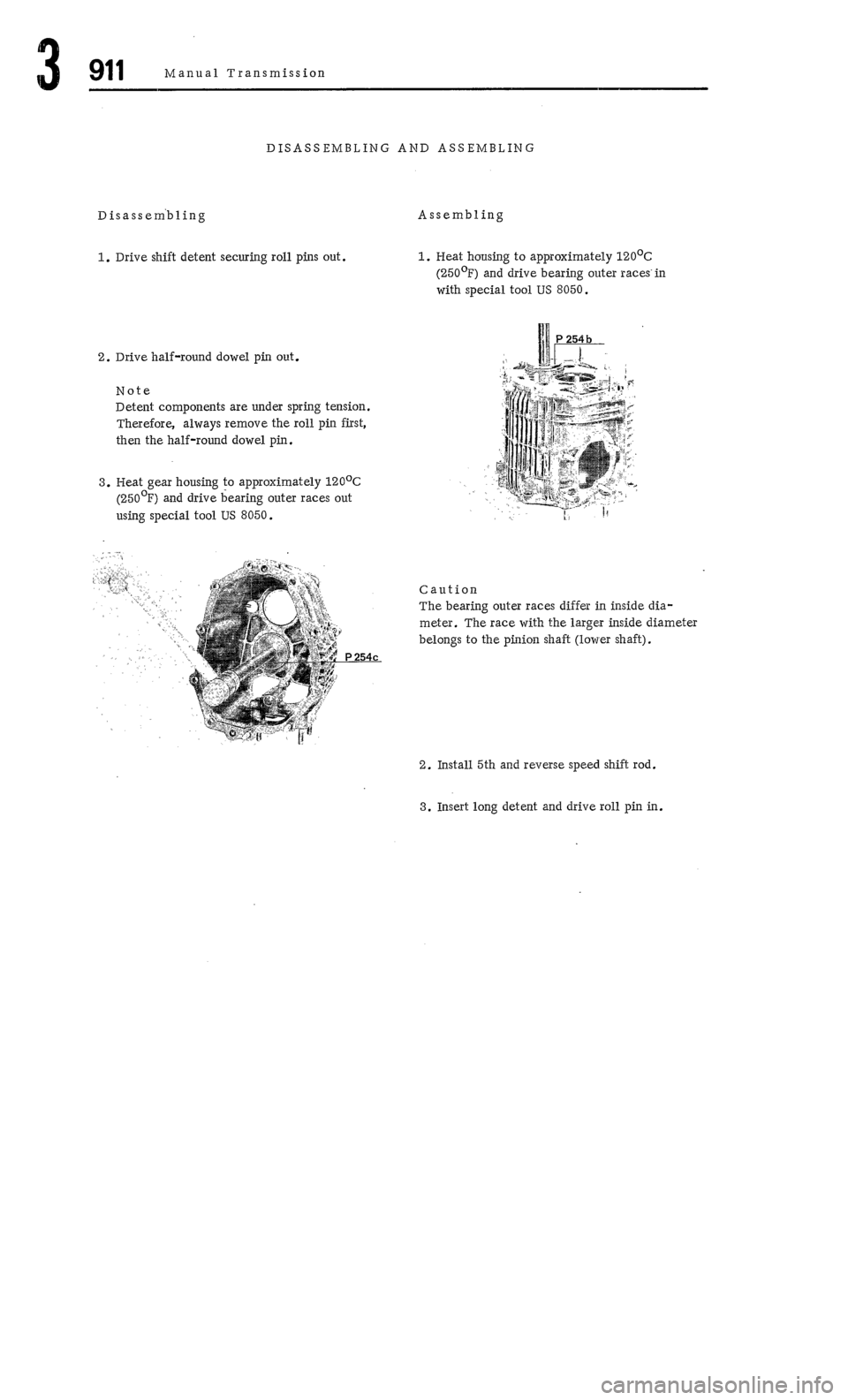 PORSCHE 911 1972 1.G Workshop Manual 3 