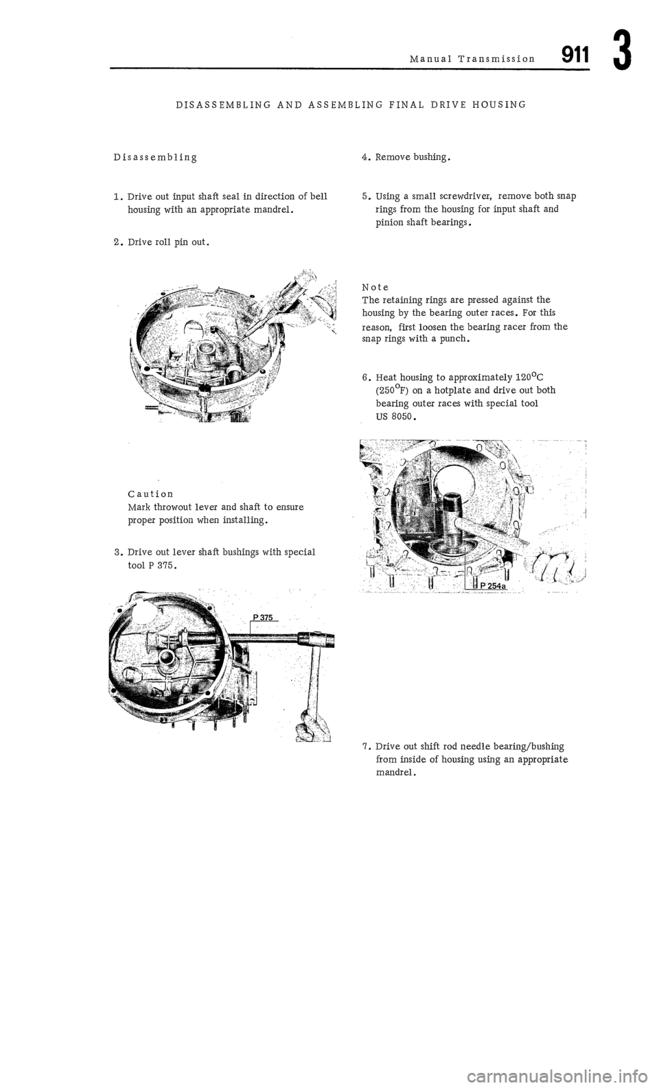 PORSCHE 911 1972 1.G Workshop Manual 3 
