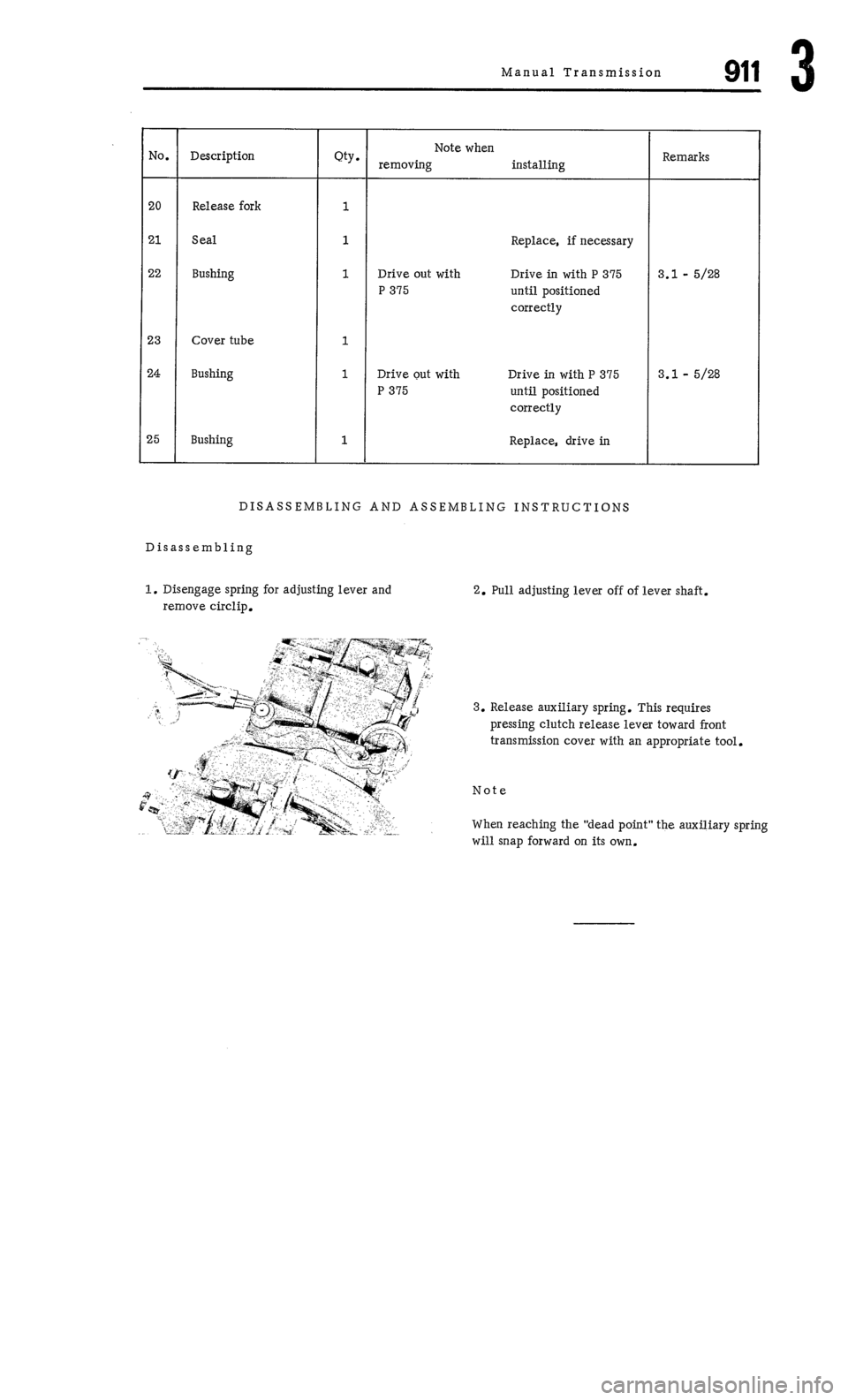 PORSCHE 911 1972 1.G Workshop Manual 3 