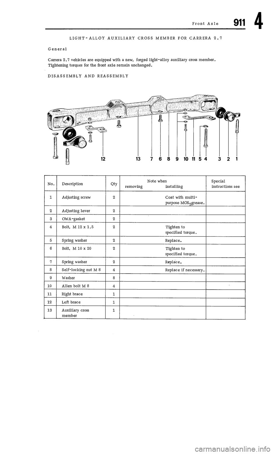 PORSCHE 911 1972 1.G Workshop Manual 4 
