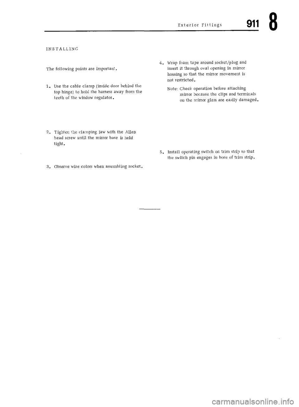 PORSCHE 911 1972 1.G Workshop Manual 5 