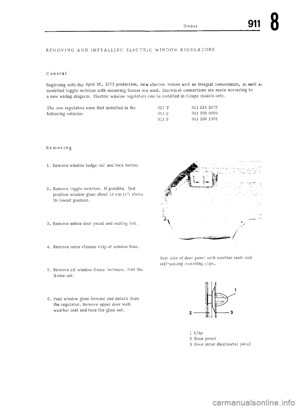 PORSCHE 911 1972 1.G Workshop Manual 5 
