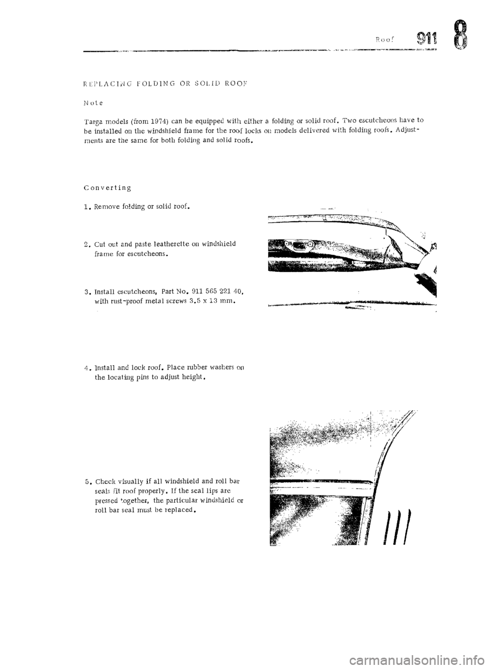 PORSCHE 911 1972 1.G Workshop Manual 5 
