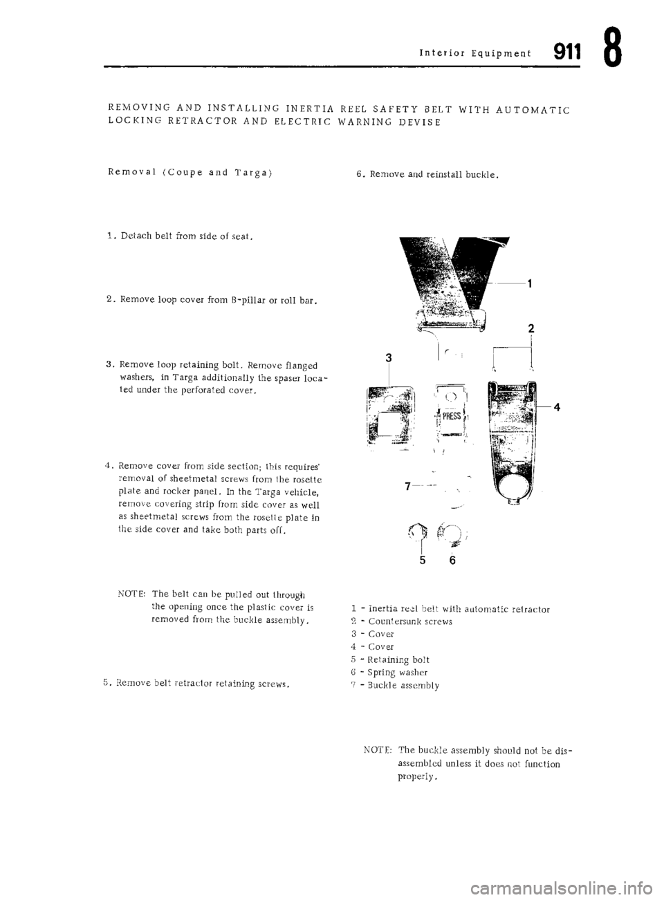 PORSCHE 911 1972 1.G Workshop Manual 5 