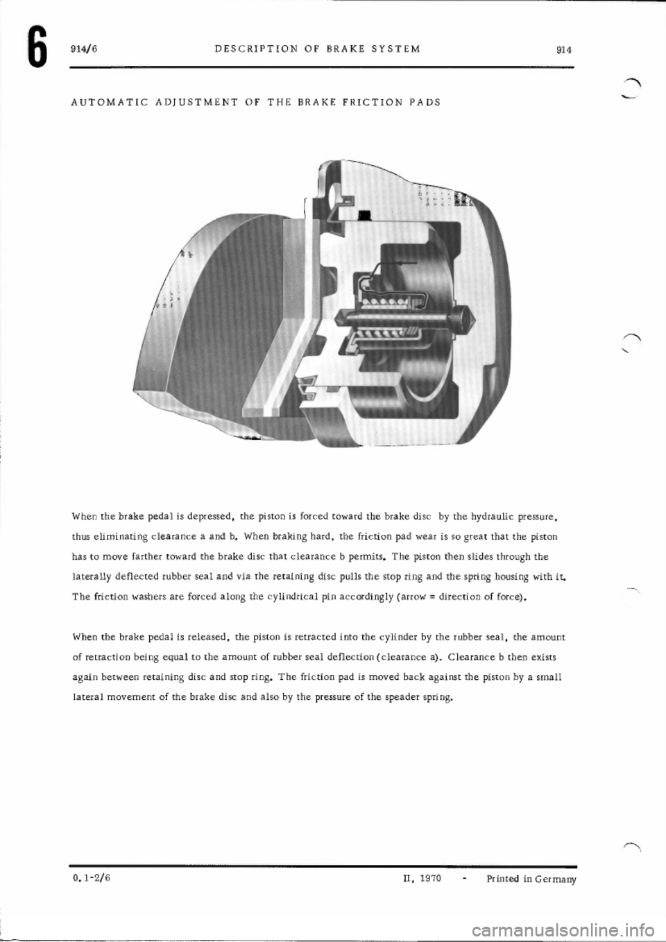 PORSCHE 914 1973 1.G Brakes Workshop Manual 