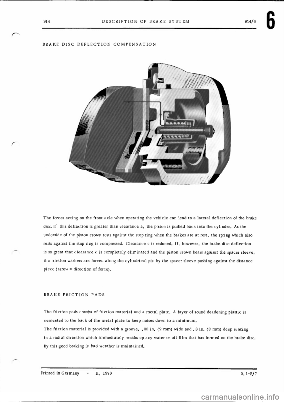 PORSCHE 914 1973 1.G Brakes Workshop Manual 