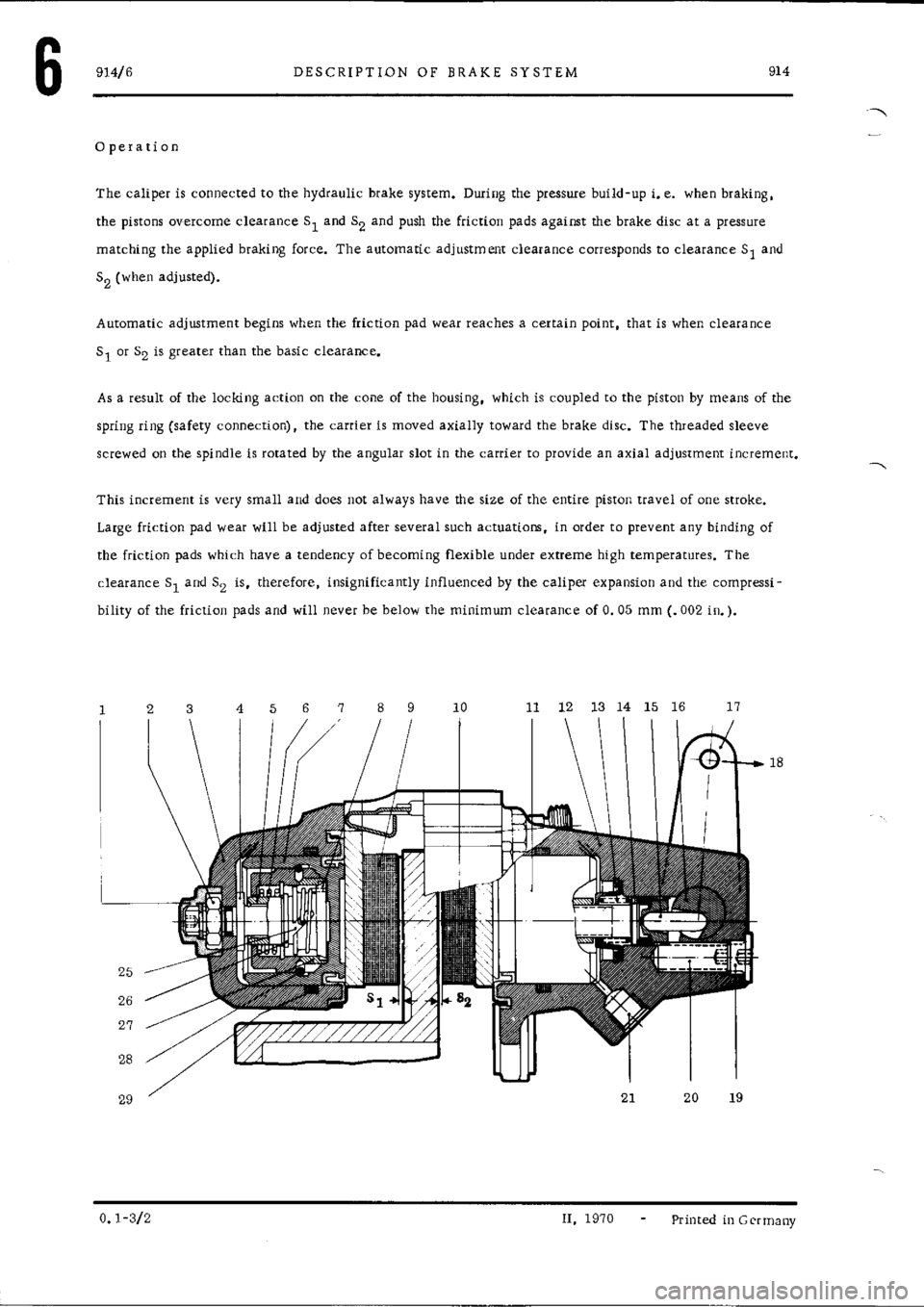 PORSCHE 914 1973 1.G Brakes Workshop Manual 