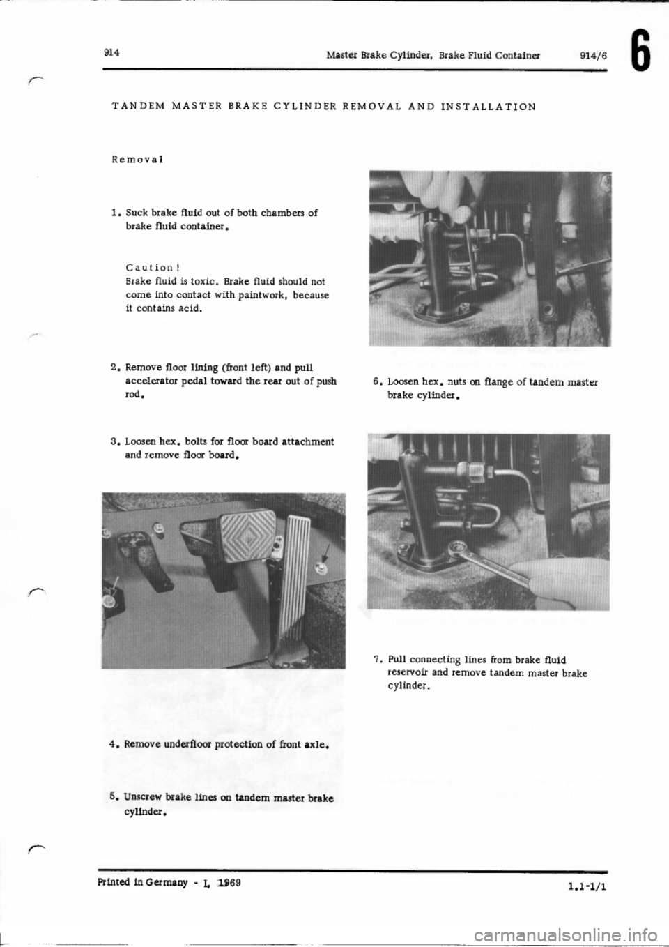 PORSCHE 914 1973 1.G Brakes Workshop Manual 